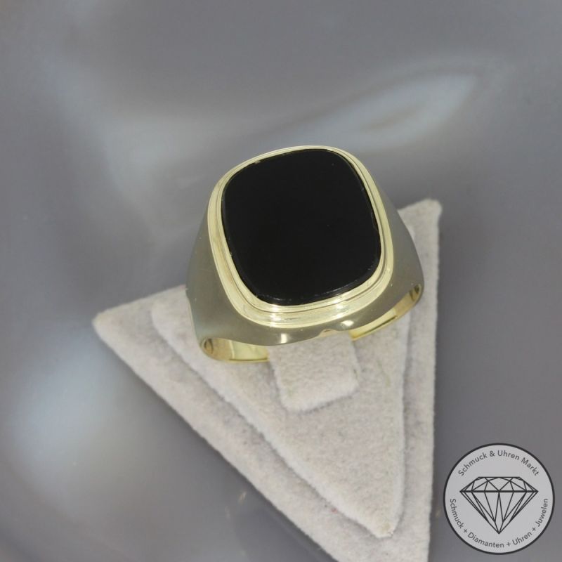Wert 1890 € Onyx Ring in 585er 14 K Gelbgold - 101185