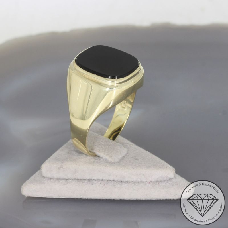 Wert 1890 € Onyx Ring in 585er 14 K Gelbgold - 101185