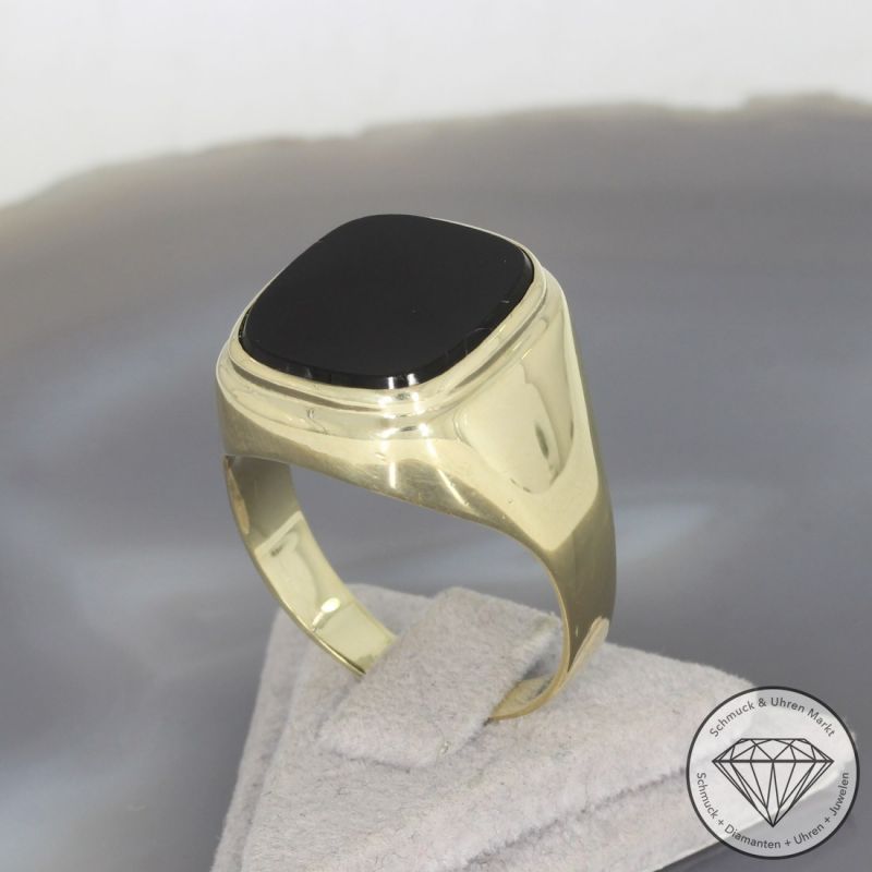 Wert 1890 € Onyx Ring in 585er 14 K Gelbgold - 101185