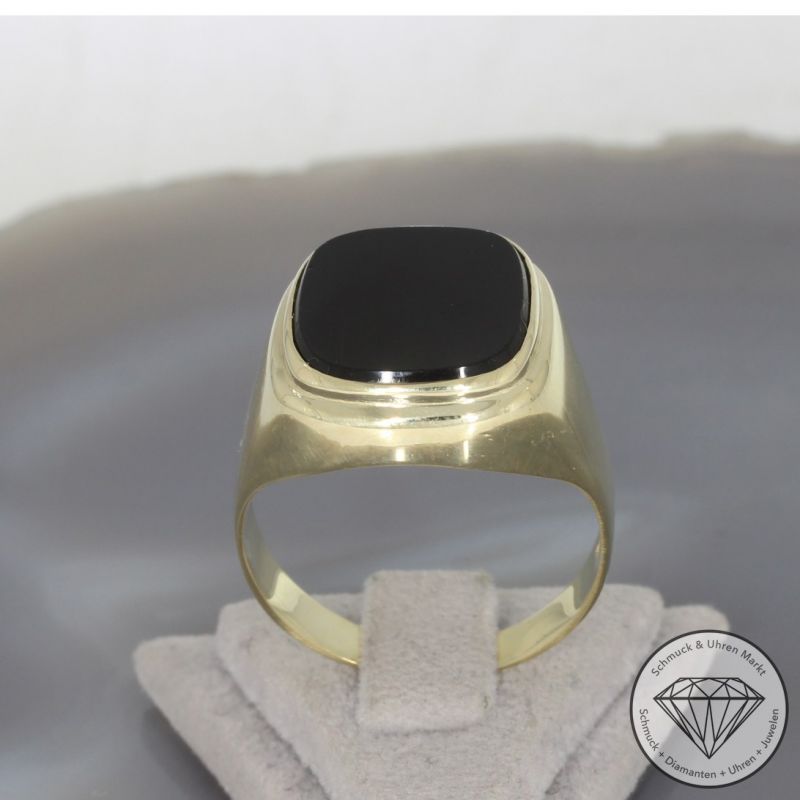 Wert 1890 € Onyx Ring in 585er 14 K Gelbgold - 101185