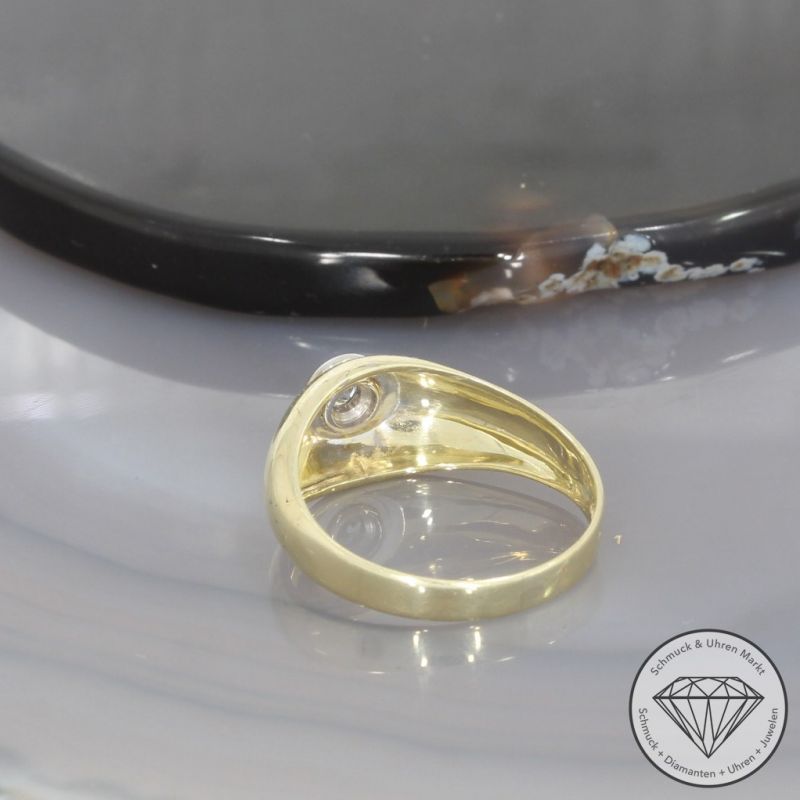 Wert 950 € Bicolor Solitär Brillant Ring (ca. 0,10 carat) in 585er 14 K Gold - 101265