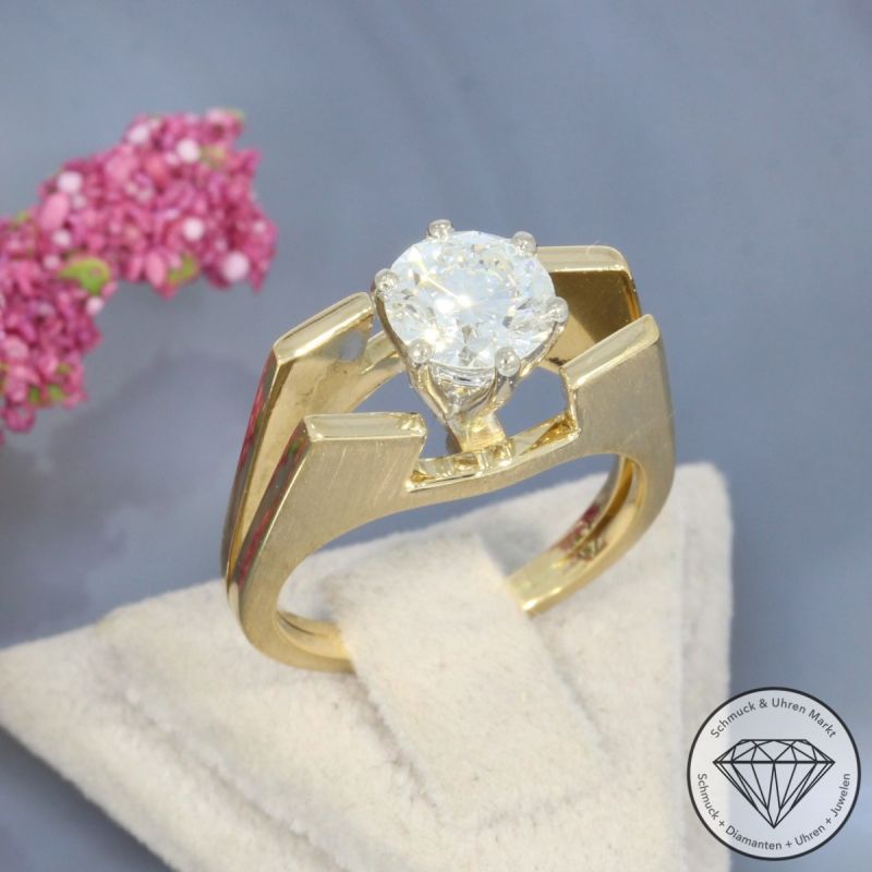 Wert 19400 € Bicolor Solitär Brillant Ring (ca. 1,50 carat) in 750er 18 K Gold - 101434
