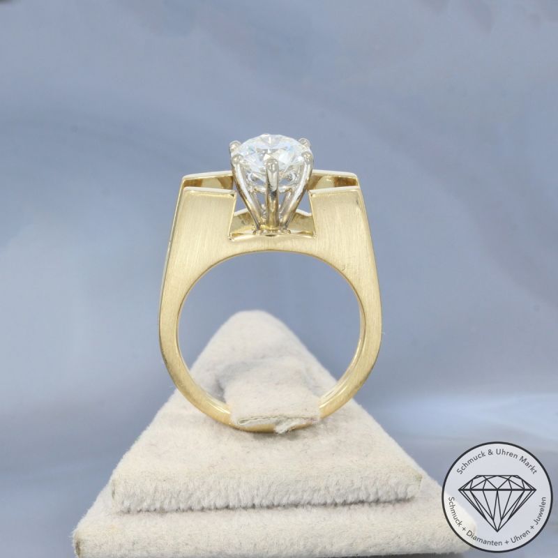 Wert 19400 € Bicolor Solitär Brillant Ring (ca. 1,50 carat) in 750er 18 K Gold - 101434