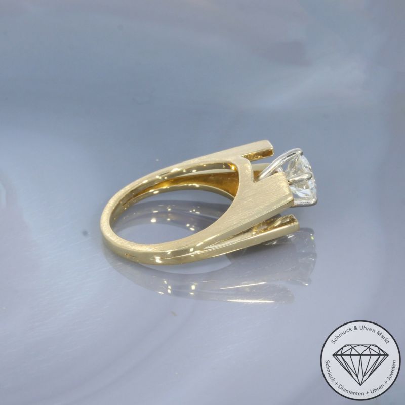 Wert 19400 € Bicolor Solitär Brillant Ring (ca. 1,50 carat) in 750er 18 K Gold - 101434