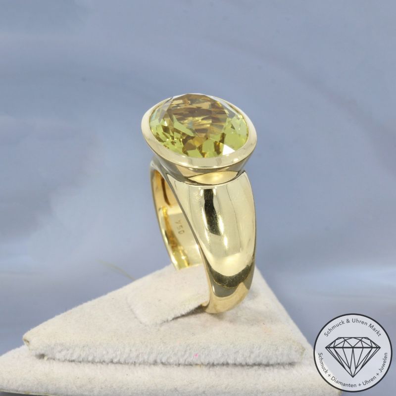 Wert 3490 € Lemonquarz Ring in 750er 18 K Gelbgold - 101449