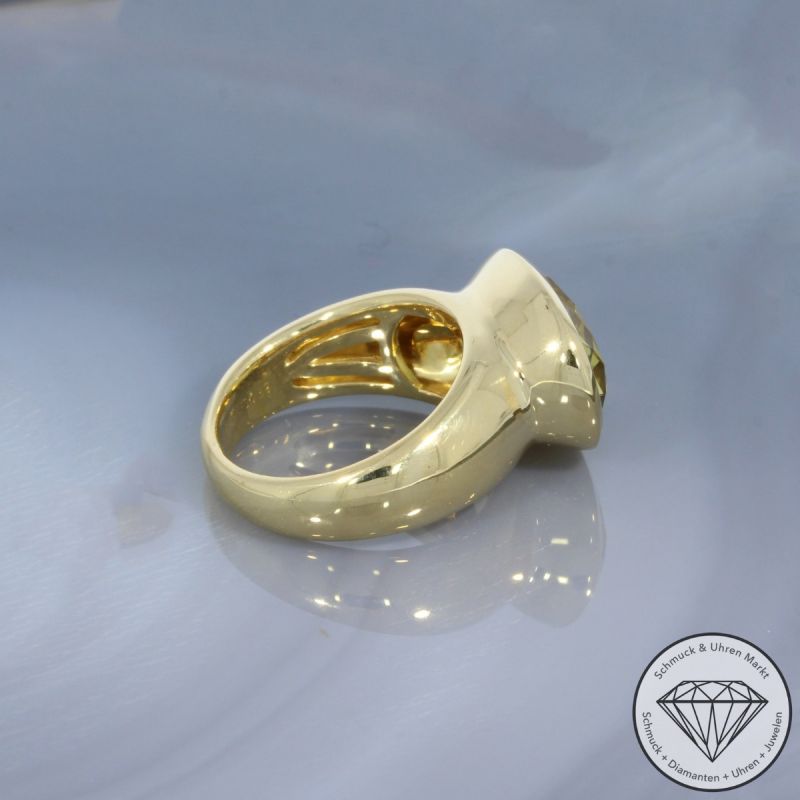 Wert 3490 € Lemonquarz Ring in 750er 18 K Gelbgold - 101449