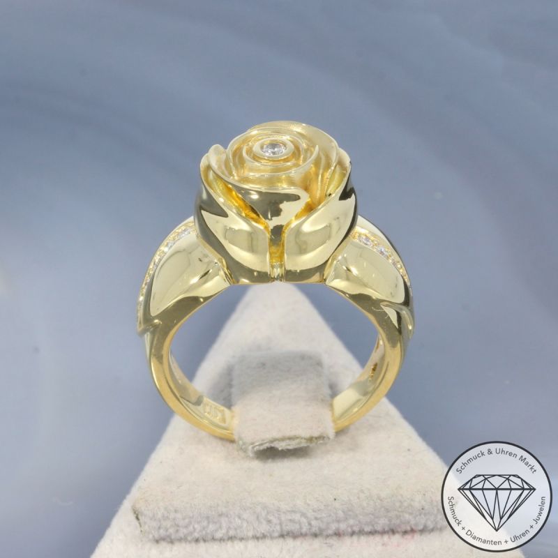 JETTE JOOP Brillant Ring Rose (ca. 0,29 carat) in 750er 18 K Gelbgold - 1014532