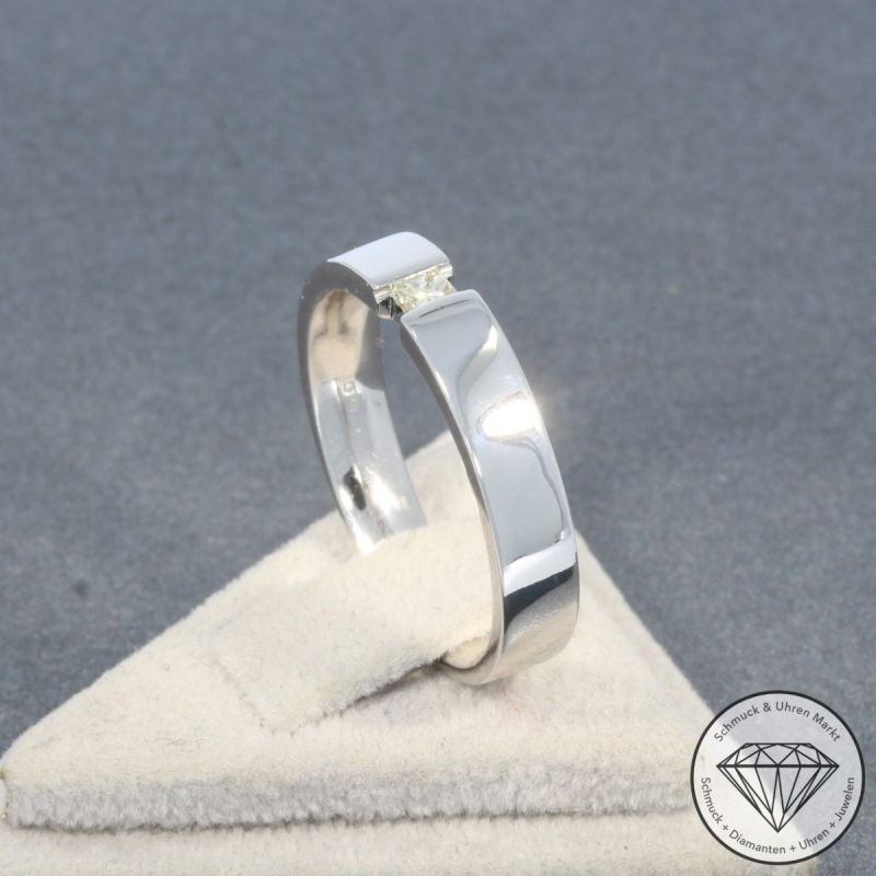 Wert 1750 € Solitär Diamant Ring in 750er 18 K Weißgold - 101525