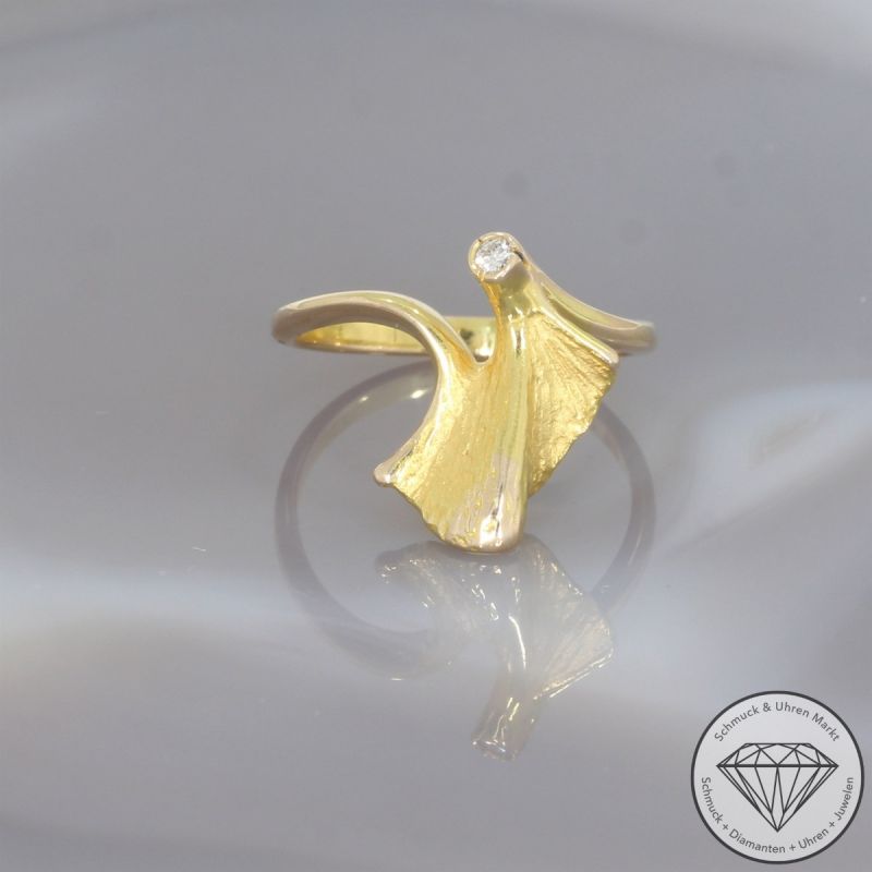 Wert 790 € Solitär Brillant Ring in 585er 14 K Gelbgold - 101528