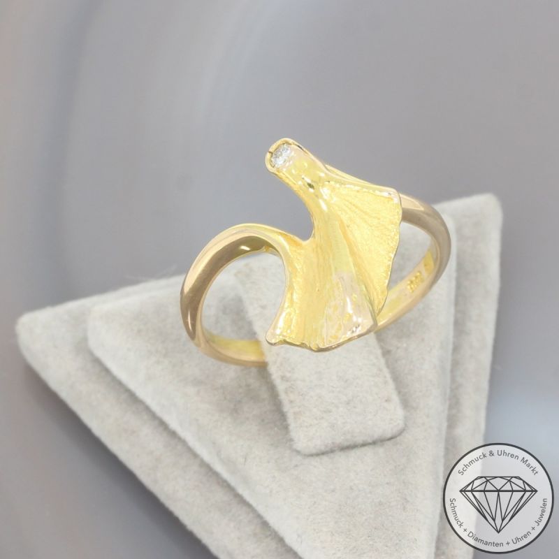 Wert 790 € Solitär Brillant Ring in 585er 14 K Gelbgold - 101528