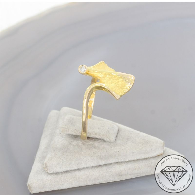 Wert 790 € Solitär Brillant Ring in 585er 14 K Gelbgold - 101528