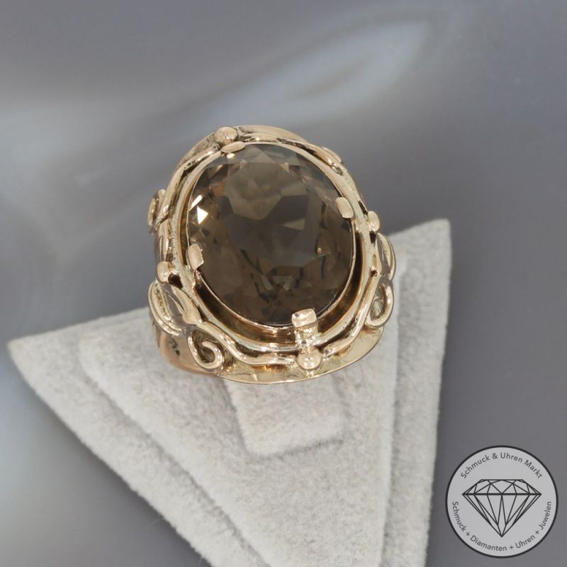 Wert 990 € Rauchquarz Ring in 333er 8 K Rosegold - 101550