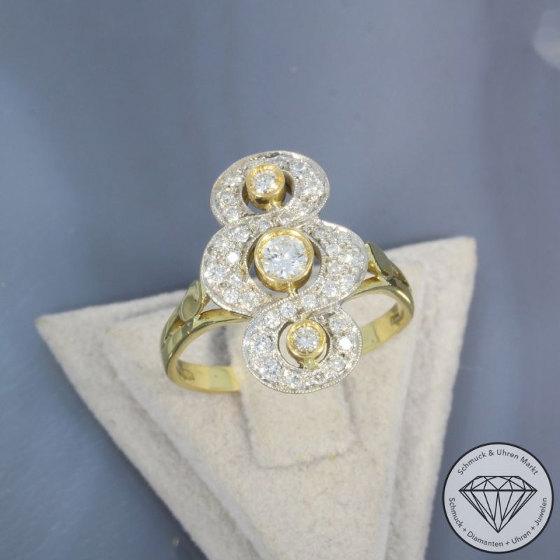 Wert 3990 € Bicolor Brillant Ring (ca. 0,76 carat) in 750er 18 K Gold - 101552