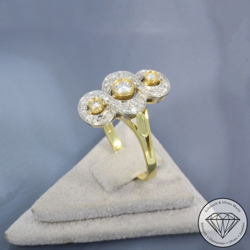 Wert 3990 € Bicolor Brillant Ring (ca. 0,76 carat) in 750er 18 K Gold - 101552