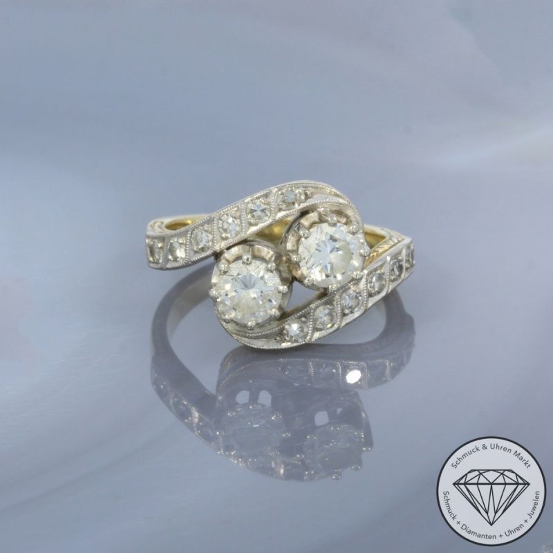 Wert 3990 € Bicolor Brillant Ring (ca. 0,76 carat) in 750er 18 K Gold - 101552