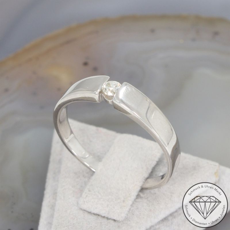 Wert 990 € CHRIST Solitär Brillant Ring in 585er 14 K Weißgold - 101575