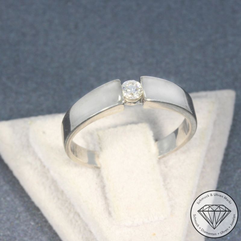 Wert 1190 € CHRIST Solitär Brillant Ring in 585er 14 K Weißgold - 101606
