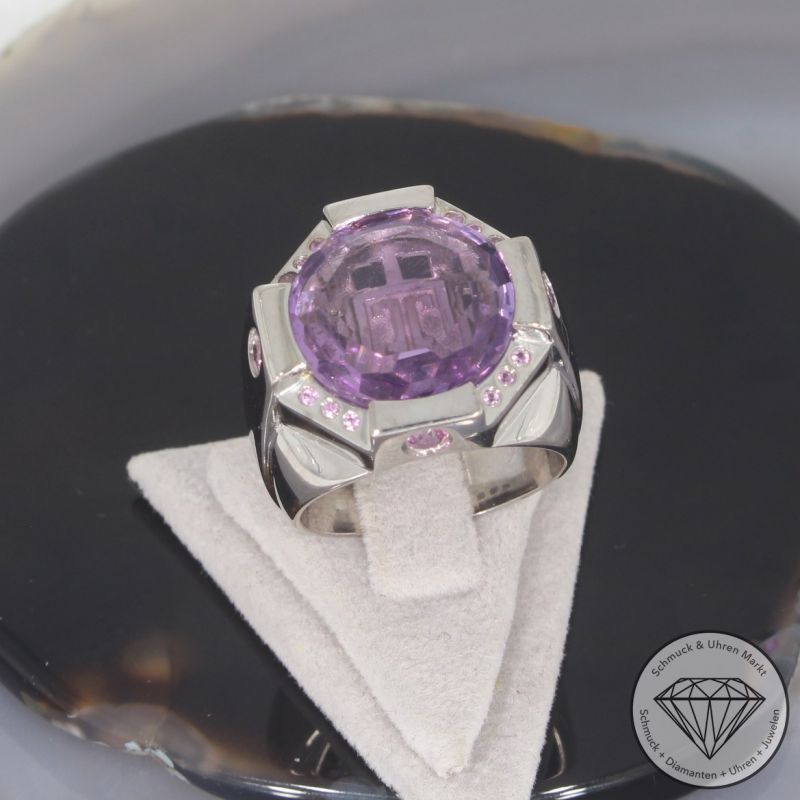 Wert 4800 € Jette Joop Amethyst Saphir Ring in 750er 18 K Weißgold - 101650