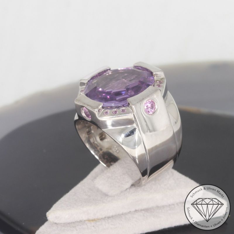 Wert 4800 € Jette Joop Amethyst Saphir Ring in 750er 18 K Weißgold - 101650