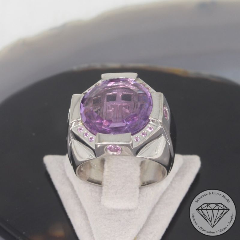 Wert 4800 € Jette Joop Amethyst Saphir Ring in 750er 18 K Weißgold - 101650