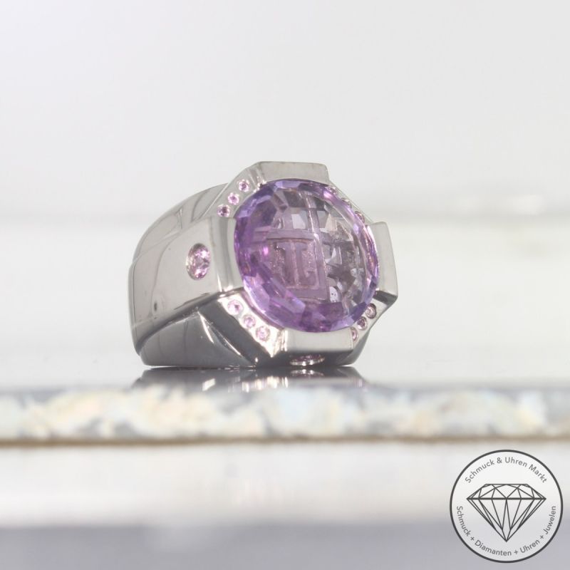 Wert 4800 € Jette Joop Amethyst Saphir Ring in 750er 18 K Weißgold - 101650