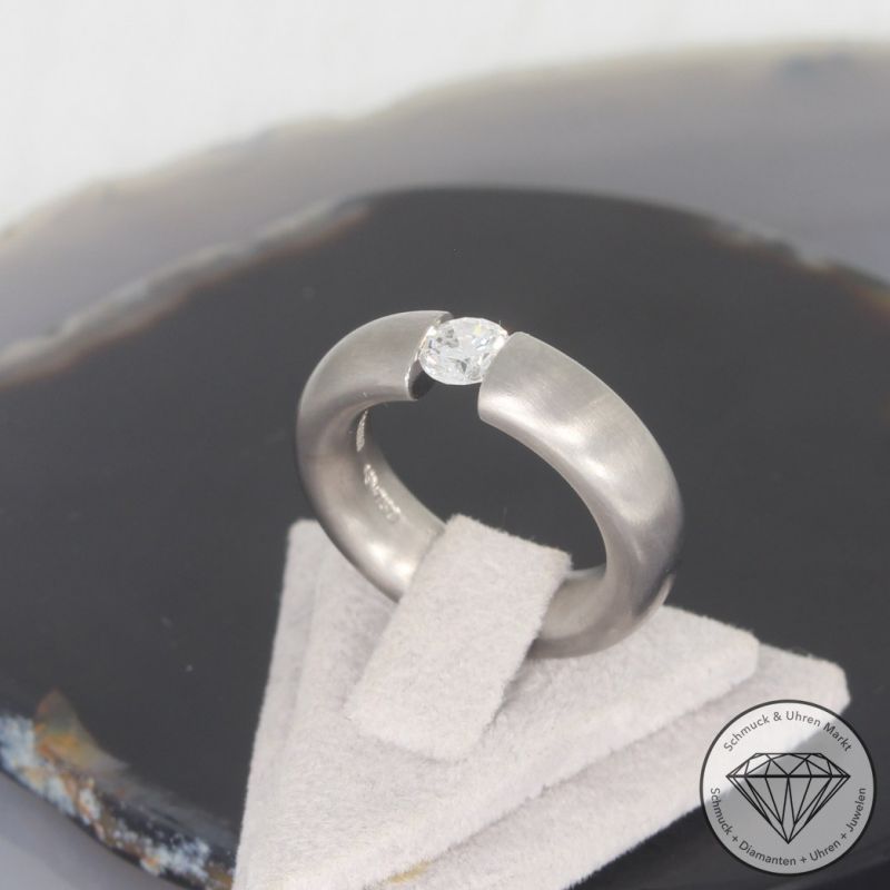 Wert 7500 € Niessing Solitär Brillant Ring (ca. 0,50 carat) in 750er 18 K Weißgold - 101680