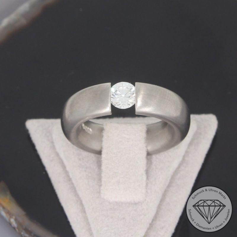 Wert 7500 € Niessing Solitär Brillant Ring (ca. 0,50 carat) in 750er 18 K Weißgold - 101680