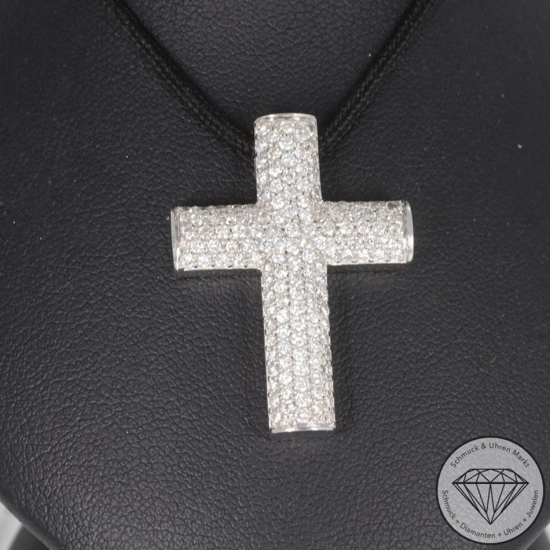 Wert 5650 € Christ Brillant Anhänger Kreuz (ca. 1,39 carat) in 585er 14 K Weißgold - 101706 
