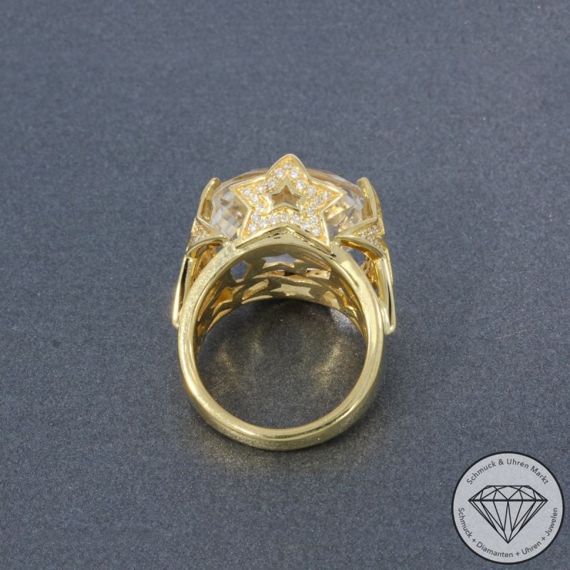 JETTE JOOP Brillant Bergkristall Ring in 750er 18 K Gelbgold - 101712