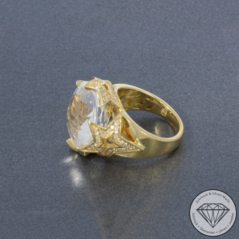 JETTE JOOP Brillant Bergkristall Ring in 750er 18 K Gelbgold - 101712