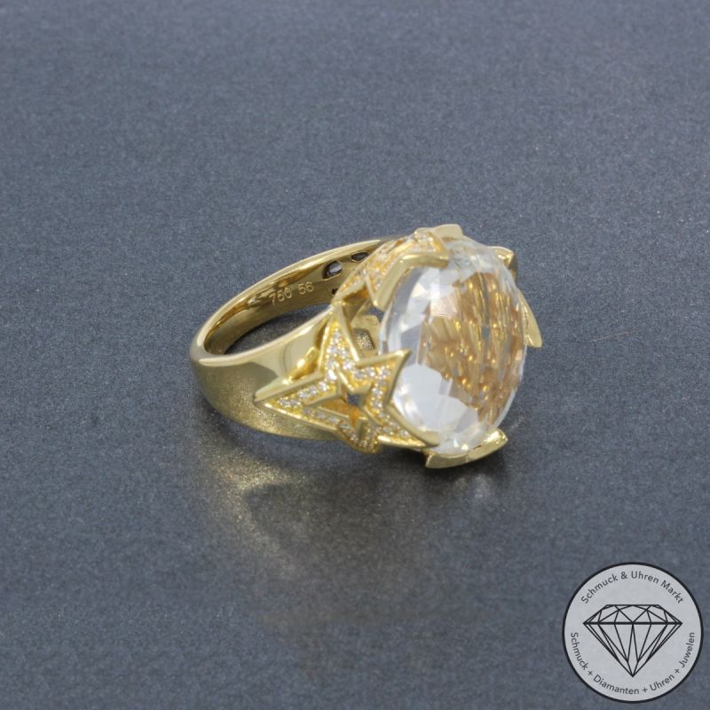 JETTE JOOP Brillant Bergkristall Ring in 750er 18 K Gelbgold - 101712