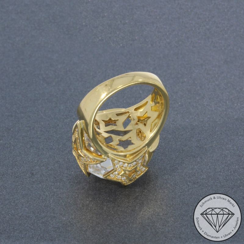 JETTE JOOP Brillant Bergkristall Ring in 750er 18 K Gelbgold - 101712
