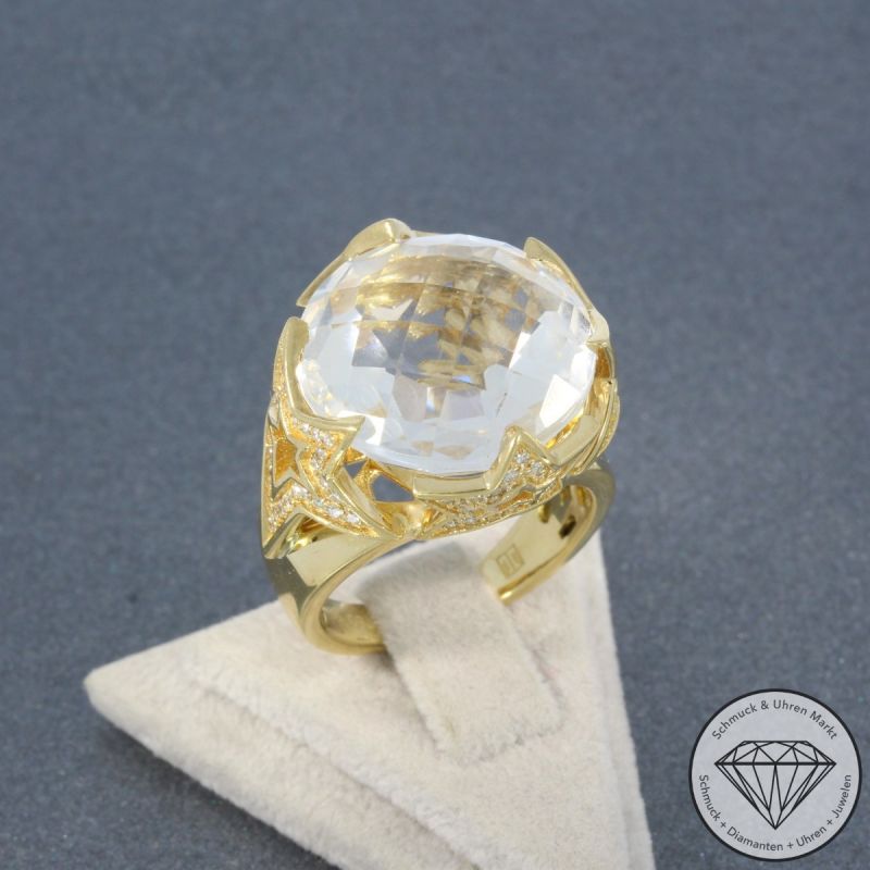 JETTE JOOP Brillant Bergkristall Ring in 750er 18 K Gelbgold - 101712
