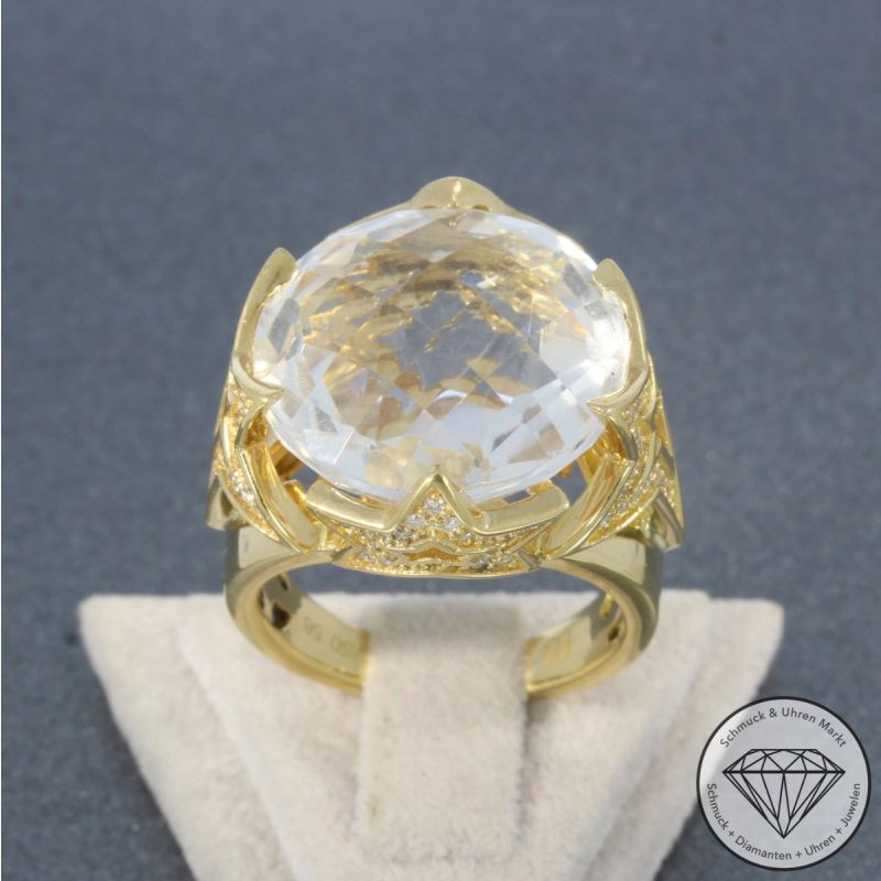 JETTE JOOP Brillant Bergkristall Ring in 750er 18 K Gelbgold - 101712