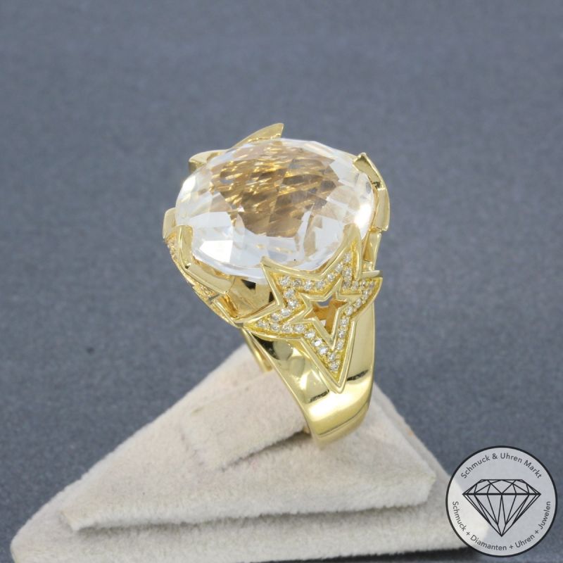 JETTE JOOP Brillant Bergkristall Ring in 750er 18 K Gelbgold - 101712