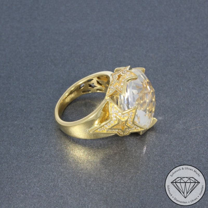 JETTE JOOP Brillant Bergkristall Ring in 750er 18 K Gelbgold - 101712