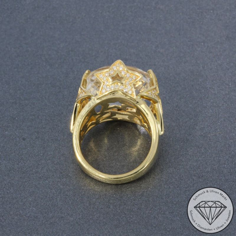 JETTE JOOP Brillant Bergkristall Ring in 750er 18 K Gelbgold - 101712