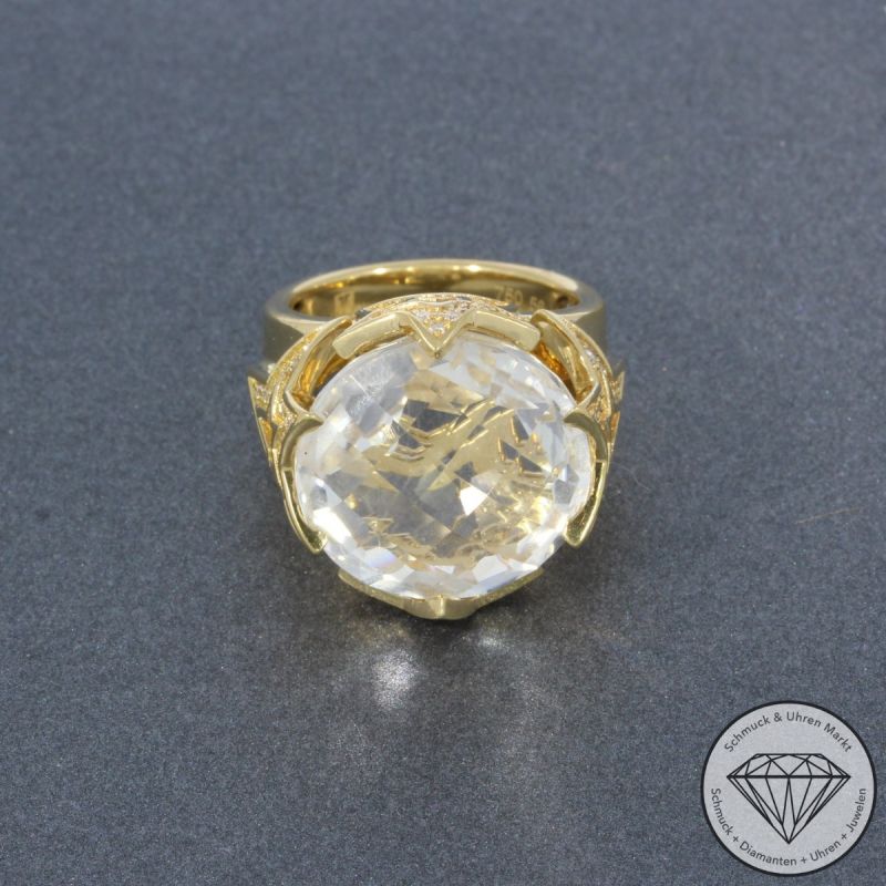 JETTE JOOP Brillant Bergkristall Ring in 750er 18 K Gelbgold - 101712