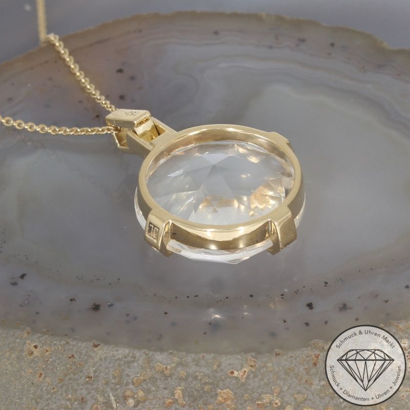 Brillant Bergkristall Anhänger mit Kette JETTE JOOP 750er/18 Karat Gelb Gold Länge 43,5 und 46,5 cm – 101714