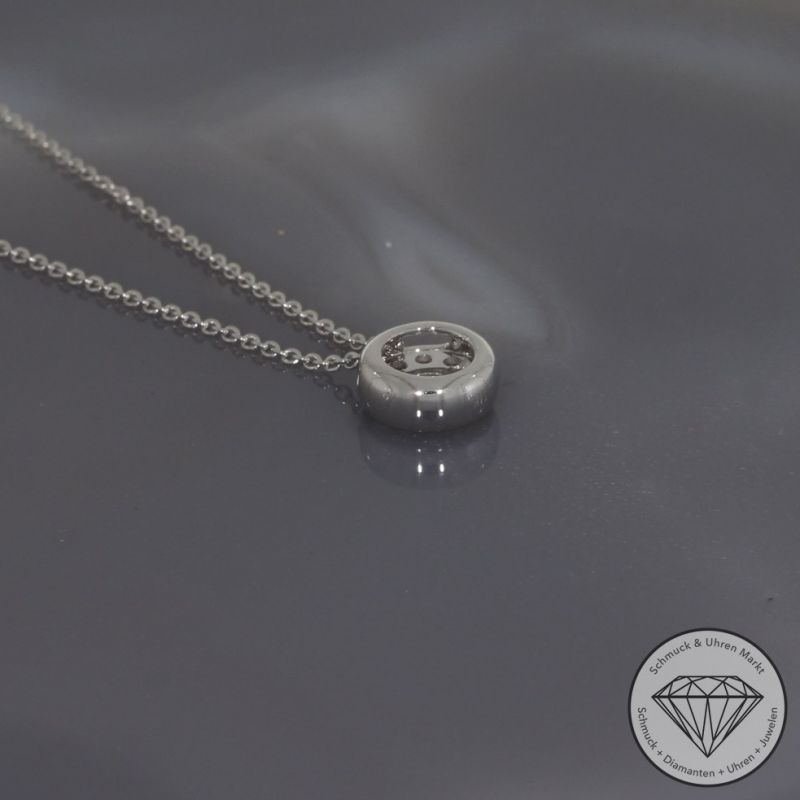 Wert 2290 € Brillant Anhänger & Kette (0,29 carat) in 585er 14 K Weißgold - H1865