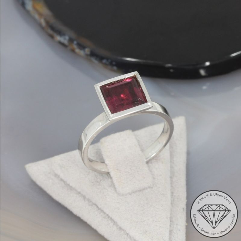Wert 1750 € Rhodolith Ring in 750er 18 K Weißgold - 101767