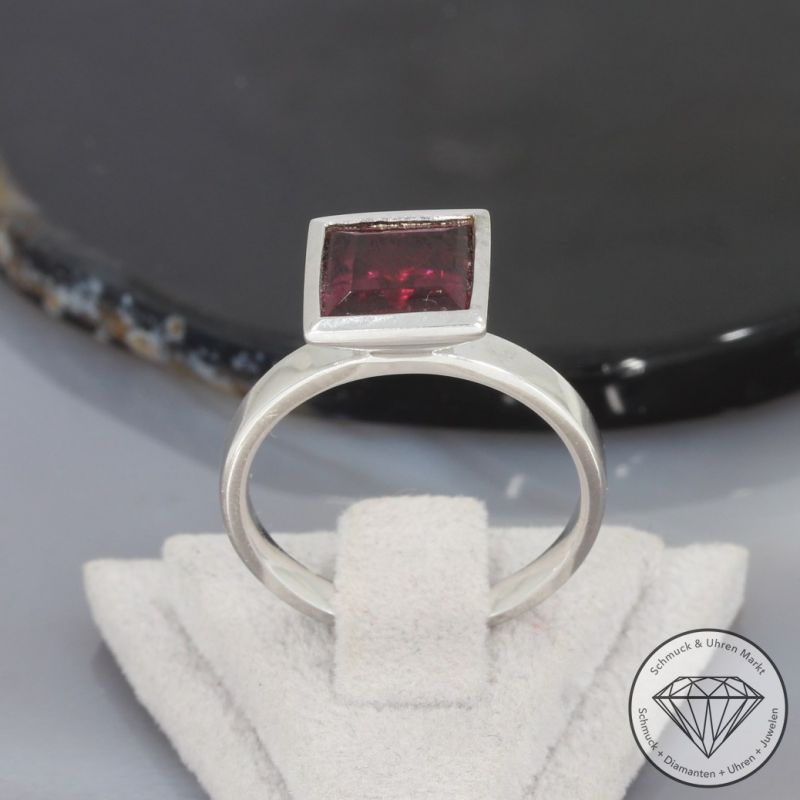 Wert 1750 € Rhodolith Ring in 750er 18 K Weißgold - 101767