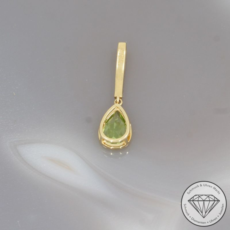 Sale! Wert 1690 € Brillant Peridot Anhänger in 750er 18 K Gelbgold - 101769