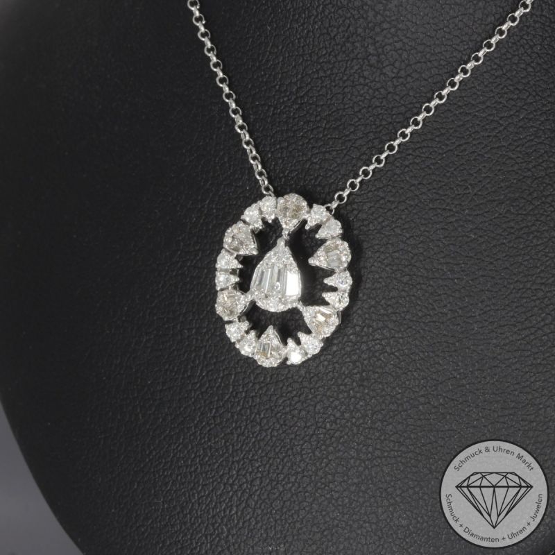 Wert 3290 € Brillant Diamant Collier in 750er 18 K Weißgold - 101785