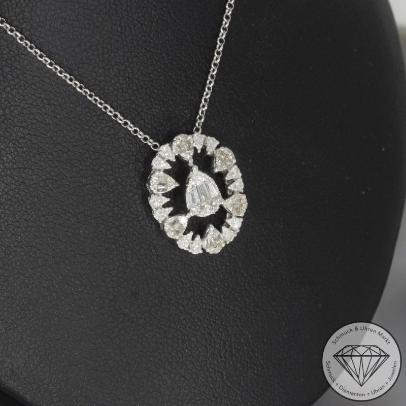 Wert 3290 € Brillant Diamant Collier in 750er 18 K Weißgold - 101785