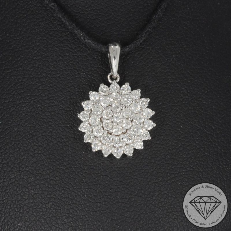Wert 2390 € Brillant Anhänger (0,95 carat) in 750er 18 K Weißgold - 101794