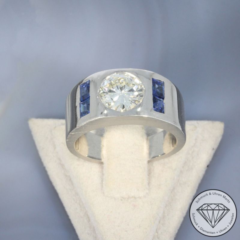 Wert 23800 € Brillant Saphir Ring in 585er 14 K Weißgold - 101805