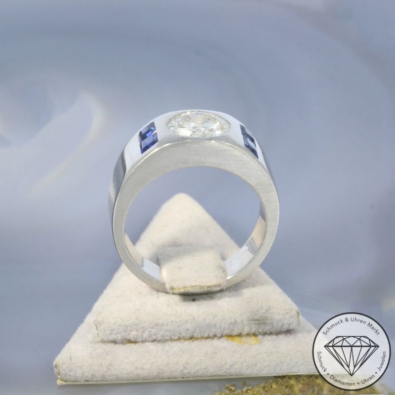 Wert 23800 € Brillant Saphir Ring in 585er 14 K Weißgold - 101805