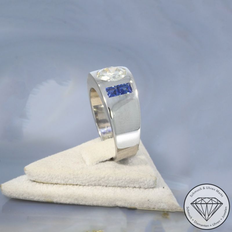 Wert 23800 € Brillant Saphir Ring in 585er 14 K Weißgold - 101805