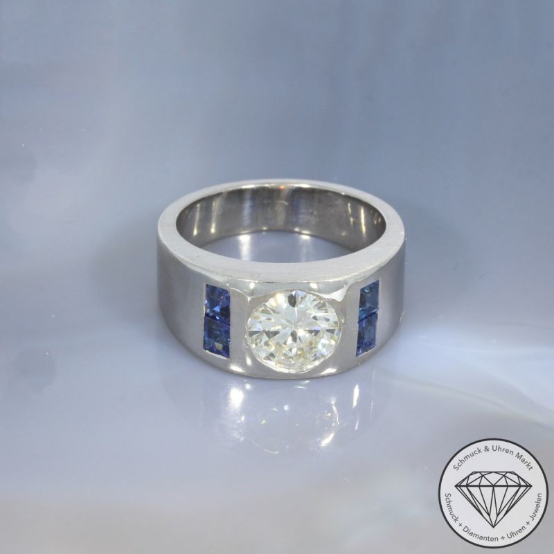 Wert 23800 € Brillant Saphir Ring in 585er 14 K Weißgold - 101805